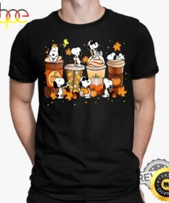 Snoopy Autumn Expresso Coffee Cup Thanksgiving Shirt