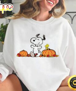 Snoopy Autumn Pumpkins Halloween Thanksgiving Sweatshirt