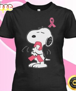 Snoopy Dog Breast Cancer Awareness T-shirt Black