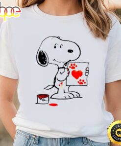 Snoopy Draw Love In Valentine Day Snoopy Valentine T-shirt