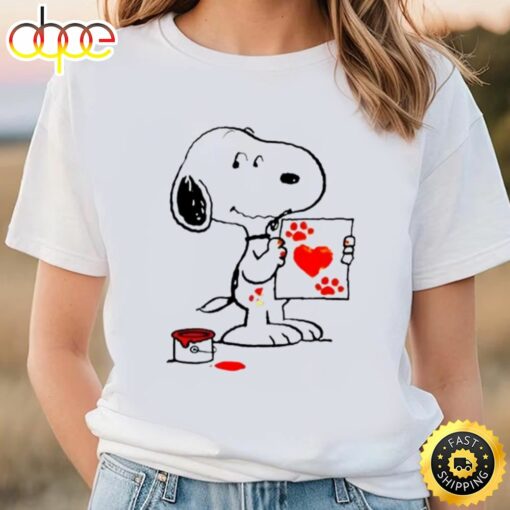 Snoopy Draw Love In Valentine Day Snoopy Valentine T-shirt