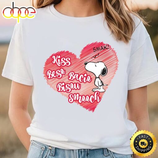 Snoopy Kisses Light Valentine T-Shirt