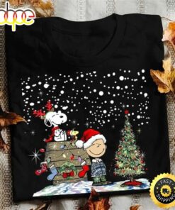 Snoopy Lovers Merry Christmas Black T Shirt Men