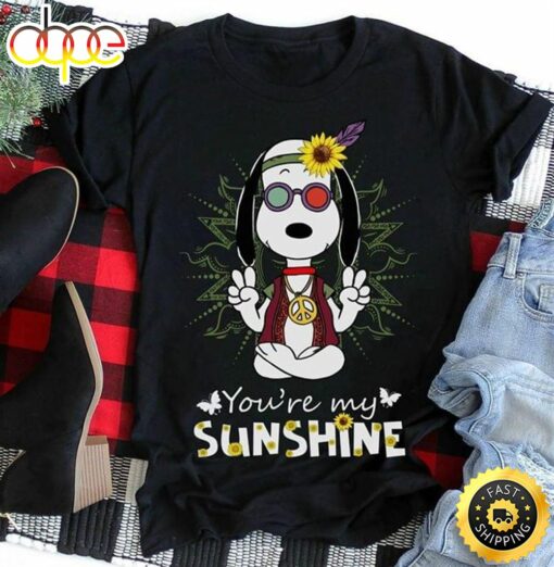 Snoopy Native Hippie You’re My Sunshine Black T Shirt Men