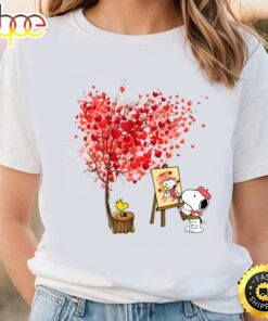 Snoopy Paint Valentine Tree T-shirt