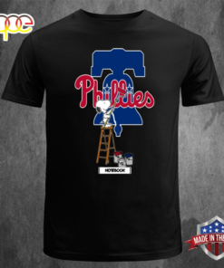 Snoopy Paints The Philadelphia Phillies Logo MLB Notebook Baseball Weekly Timesheet Record T-shirt