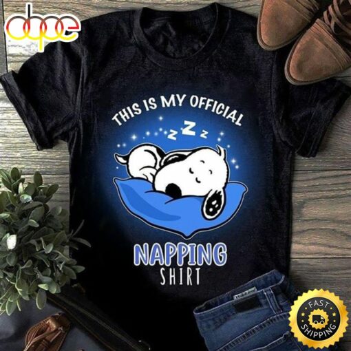 Snoopy This Is My Official Napping Shirt Vintage Black T Shirt