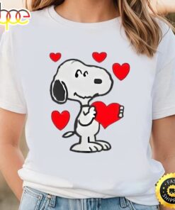 Snoopy With Heart Sweatshirt Puppy Love Embroidered Crewneck