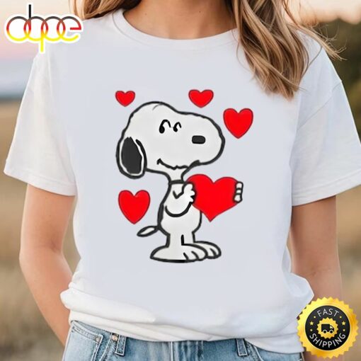 Snoopy With Heart Sweatshirt Puppy Love Embroidered Crewneck