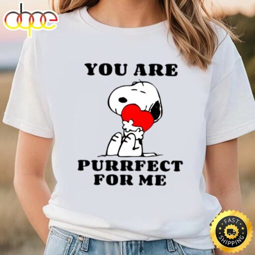 Snoopy You Are Purrfect For Me T-Shirt Snoopy Valentines Day T-Shirt