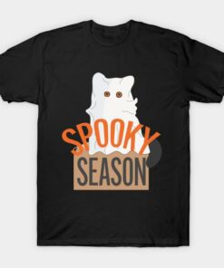 Spooky Season Cute cat as ghost T-shirt