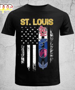 St. Louis Cardinals Blues City SC BattleHawks American Flag T-Shirt