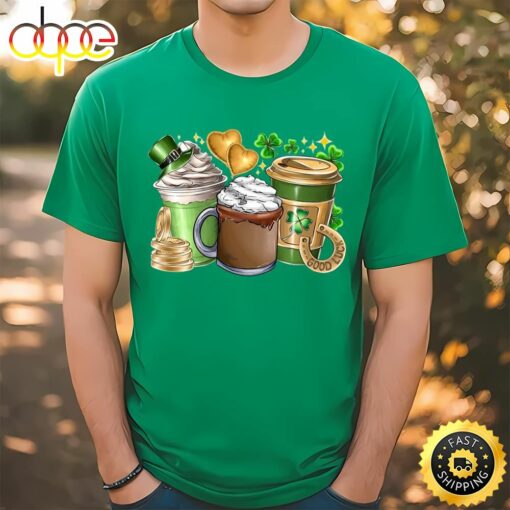 St. Patrick’s Day Coffee Lucky Shamrock Shirt