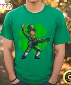 St Patrick’s Day Rock and Roll Leprechaun Guitar T-Shirt