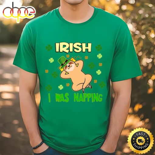 St Patrick’s Day Sloth Napping Funny Shirt