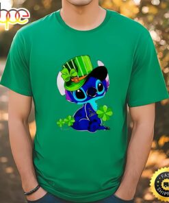 St Patrick’s Day Stitch I Love Mom Tattoo Shirt