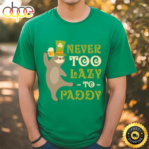 St Patricks Day Funny Sloth Drinking Shirt