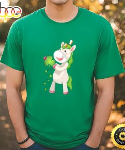 St Patricks Day Girls Dabbing Unicorn Leprechaun Lepricorn T-Shirt