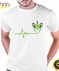 St Patricks Day Heartbeat Unicorn T-shirt
