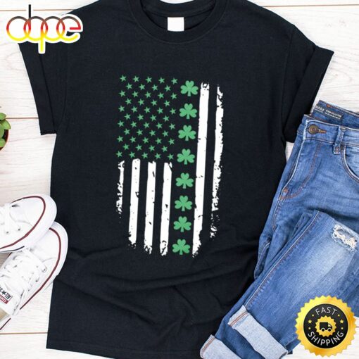 St. Patrick’s Day Irish American Flag Patty’s Day Unisex T-Shirt