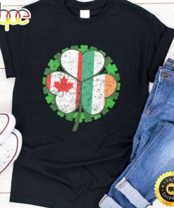 St Patricks Day Irish Canadian Shamrock T Shirt Green Clover
