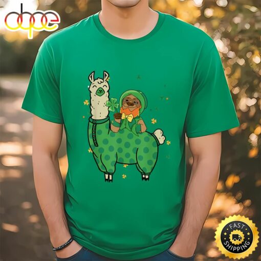 St. Patricks Day Leprechaun Sloth Llama Unicorn Patty Day T-Shirt