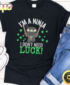 St. Patrick’s Day Ninja Luck Green Kids Gift Clover T Shirt