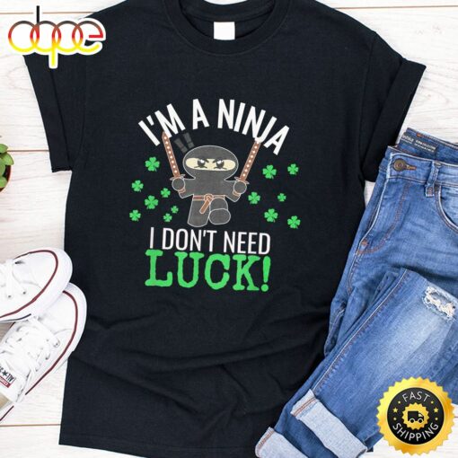 St. Patrick’s Day Ninja Luck Green Kids Gift Clover T Shirt