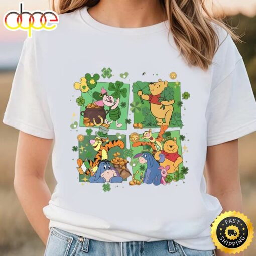 St Patricks Day Pooh And Friends Shirt, Winnie The Pooh Happy