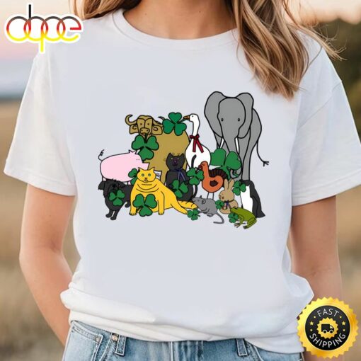 St Patricks Day Shamrock Animals T-Shirt