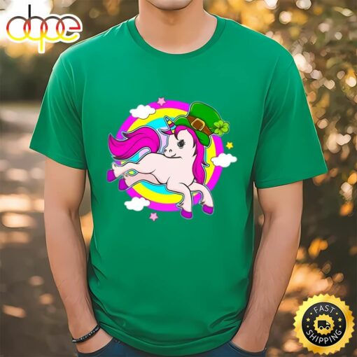 St Patricks Day Unicorn Leprechaun T-Shirt