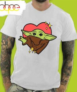 Star War Baby Yoda With Heart  In Valentines Day T-Shirt