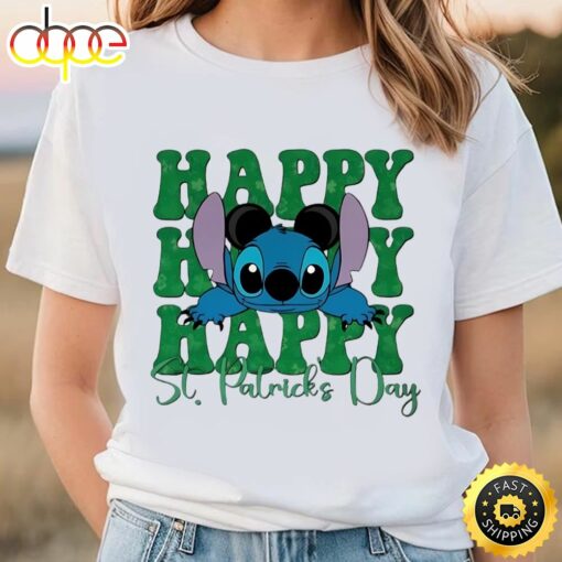 Stitch Happy St Patrick’s Day Shirt, Disney Stitch Lucky Shirt