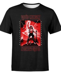 Stranger Things 4 Eddie Munson Lightning Guitar Power T Shirt Stranger Things 4 Eddie Munson Lightning Guitar Power T Shirt