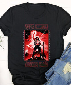 Stranger Things 4 Eddie Munson Lightning Guitar Power T Shirt 2 Stranger Things 4 Eddie Munson Lightning Guitar Power T Shirt 3