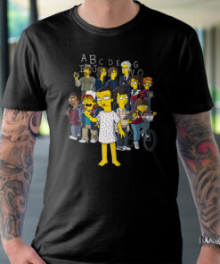 Stranger Things The Simpsons Abcdefghijklmnopqrstuvwxyz T-shirt