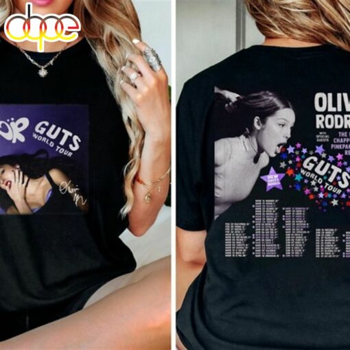 Stream Olivia Rodrigo Guts Full Date Tour 2024 Black T – Shirt