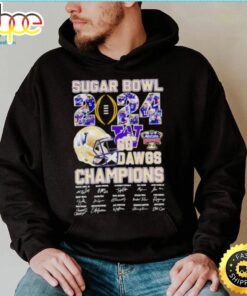 Sugar Bowl 2024 Go Dawgs Champions Washington Huskies Signatures Shirt