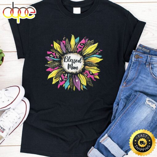 Sunflower Blessed Mom Happy Mothers Day Unisex T-Shirt