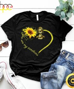 Sunflower Snoopy You Are My Sunshine T Shirt Black