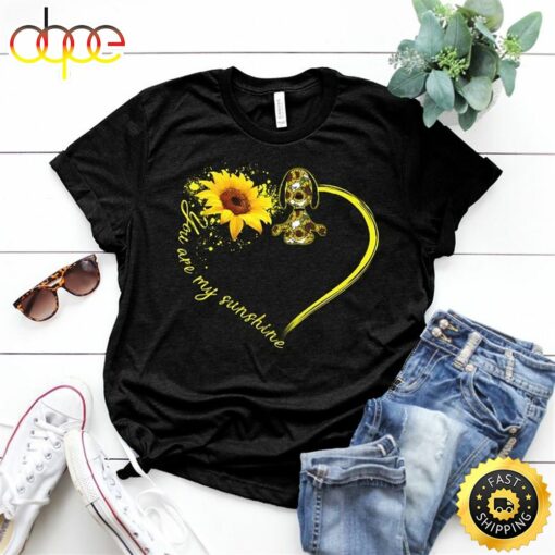 Sunflower Snoopy You Are My Sunshine T Shirt Black