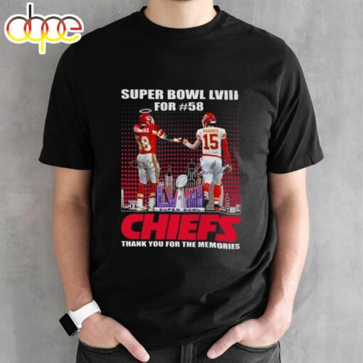 Super Bowl LVIII For #58 Kansas City Chiefs Thank You For The Memories Signatures T-Shirt