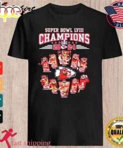 Super Bowl Lviii Champions 2024 Kc Chiefs Card Signatures Shirt