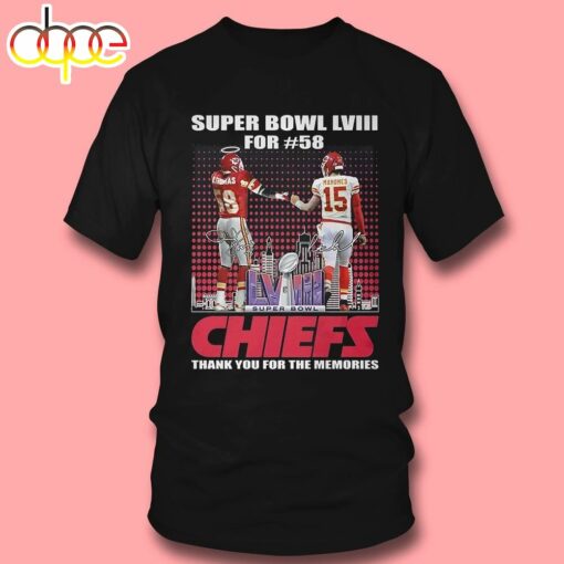 Super Bowl Lviii For 58 Kansas City Chiefs Thank You For The Memories T- shirt