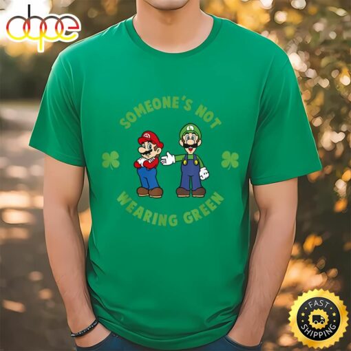 Super Mario St. Patty’s Not Wearing Green Graphic T-Shirt