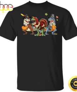 T-Rex Happy Halloween And Thanksgiving T-Shirt Party Costumes For Family Dinosaur Gifts Unisex