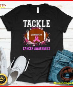 Tackle Football Breast Cancer Awareness Football Men Boys T-Shirt