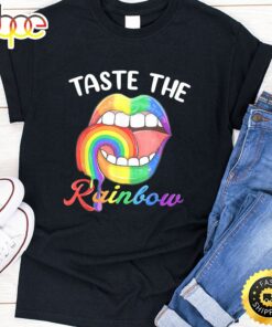 Taste The Rainbow Sexy Lips LGBT Pride Gay Rainbow Valentines Day T-shirt