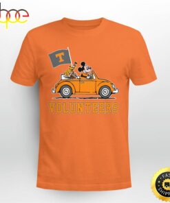 Tennessee Volunteers Pluto and Mickey Mouse Driving in a Car Shirt Mickey Mouse 100 Year Anniversary Shirt