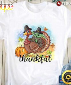Thankful Funny Turkey And Baby Yoda For Thanksgiving